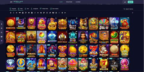 Stellar Spins Casino Game Selection